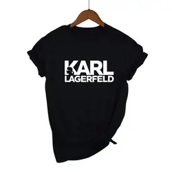 K-arl Lagerfeld Футболка женская унисекс Лето 2019 Vogue короткий рукав Забавные футболки Harajuku Tumblr Karl Who футболка femme