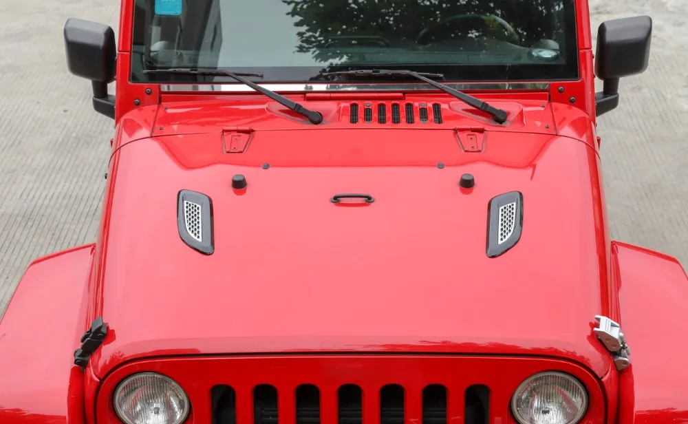 Крышка на выходе вентиляционные Декоративные наклейки для Jeep Wrangler JK 2007- автомобильные Внешние аксессуары ABS серебристый черный 2 шт Автомобильный Стайлинг