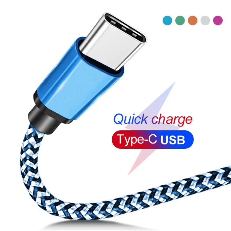 

USB Type C Cable For Samsung S10 S9 S8 Fast Charge Type-C Mobile Phone Charging Wire USB C Cable For Xiaomi mi9 Redmi note 7