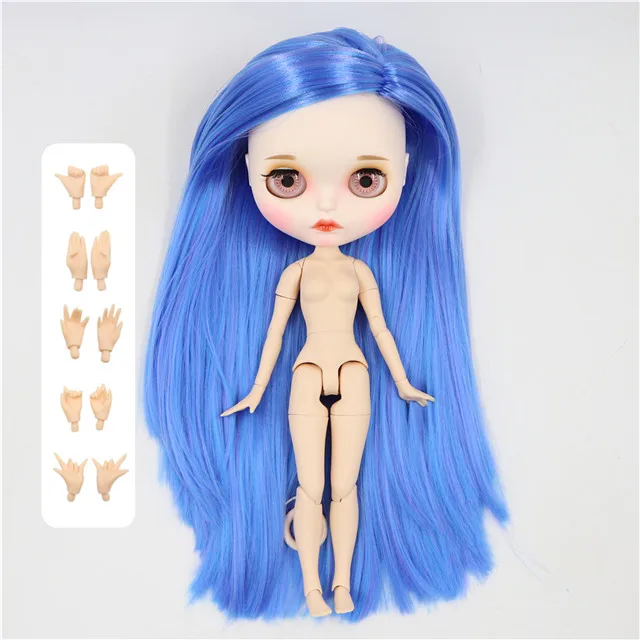 ICY factory шарнирная кукла blyth фиолетовый микс синие волосы шарнирное тело матовое лицо 30 см 1/6 игрушка - Цвет: doll with hand A