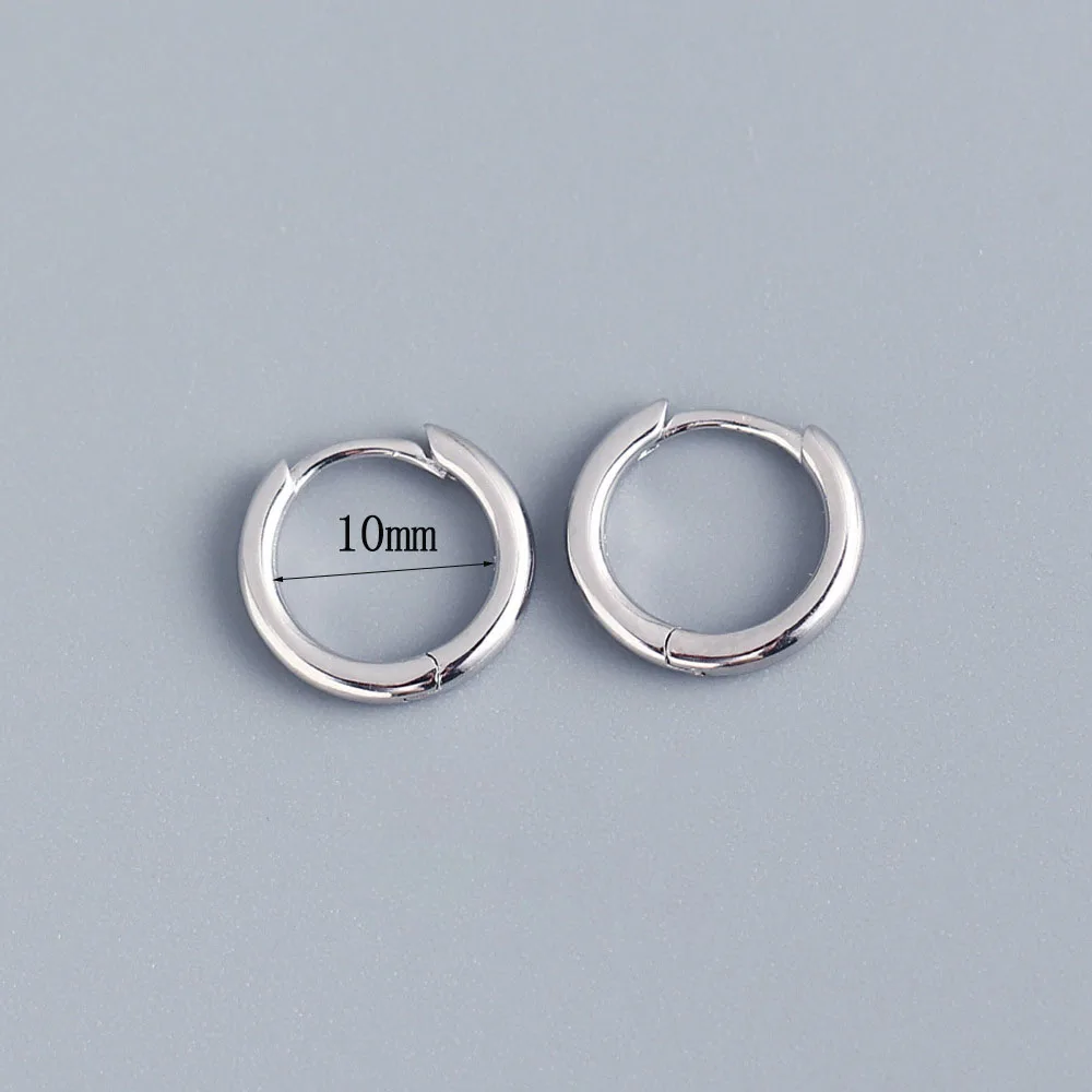 2-Pack Punk Style Stainless Steel Hoop Huggie Ear Studs – 4mm Minimalist Earrings