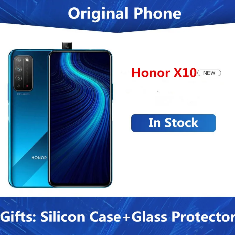 Оригинальный мобильный телефон Honor X10 Kirin 820 Android 10 0 6 63 дюйма 2400X1080 90 Гц 8 Гб ОЗУ 128