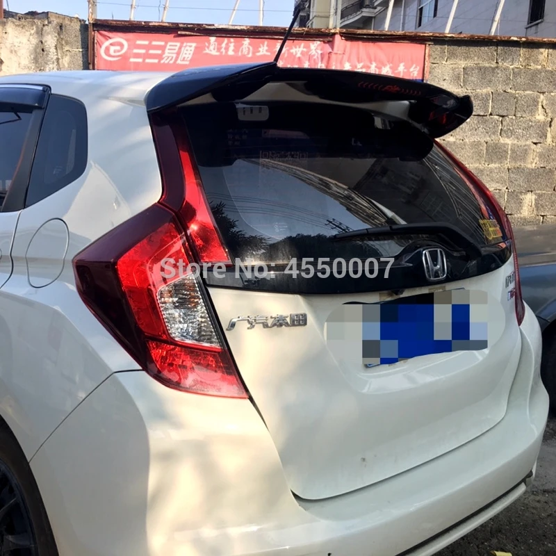 Для Honda fit Спойлер ABS Материал заднего крыла Спойлер с светильник для Honda fit Джаз