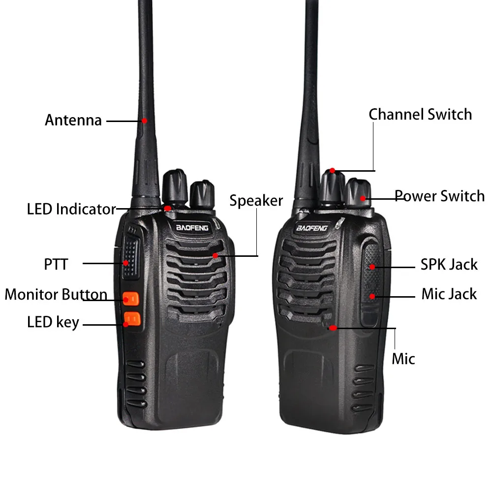 2/4 шт. Оригинальный Baofeng BF888S иди и болтай Walkie Talkie “иди 5 Вт BF 888S 6 км Портативный