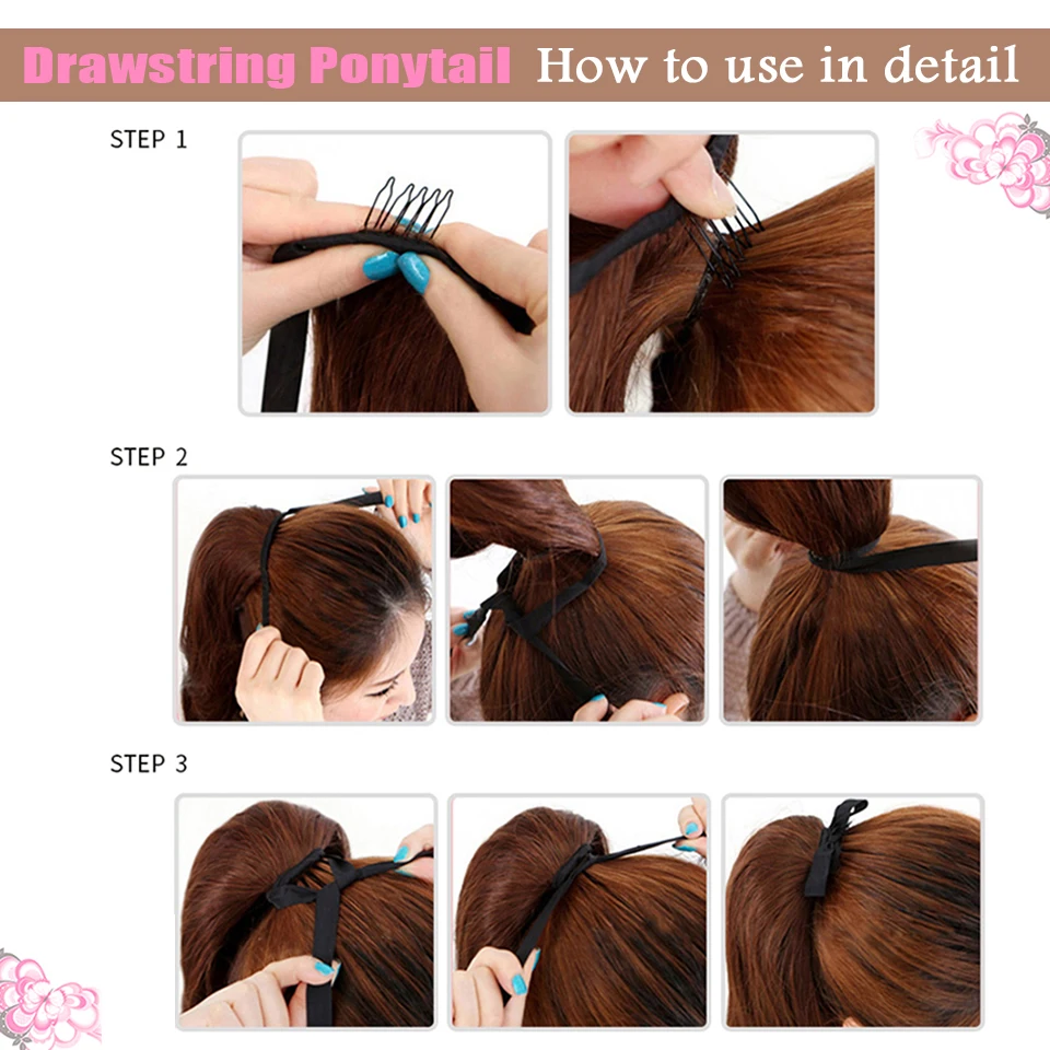 WTB Synthetic Long Corn Wavy Ponytail Natural Drawstring Ribbon Fake Hair Pony Tail Clip In Extensions Women Hairpieces fake hair extensions