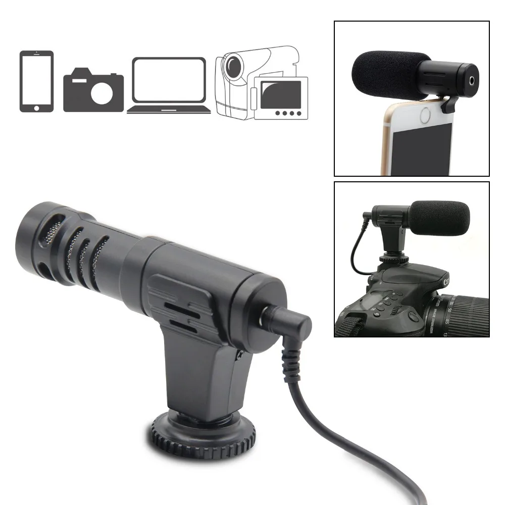 MIC 06 микрофон для SLR DSLR камеры смартфона iPhone Samsung 3 5 мм портативная Запись видео