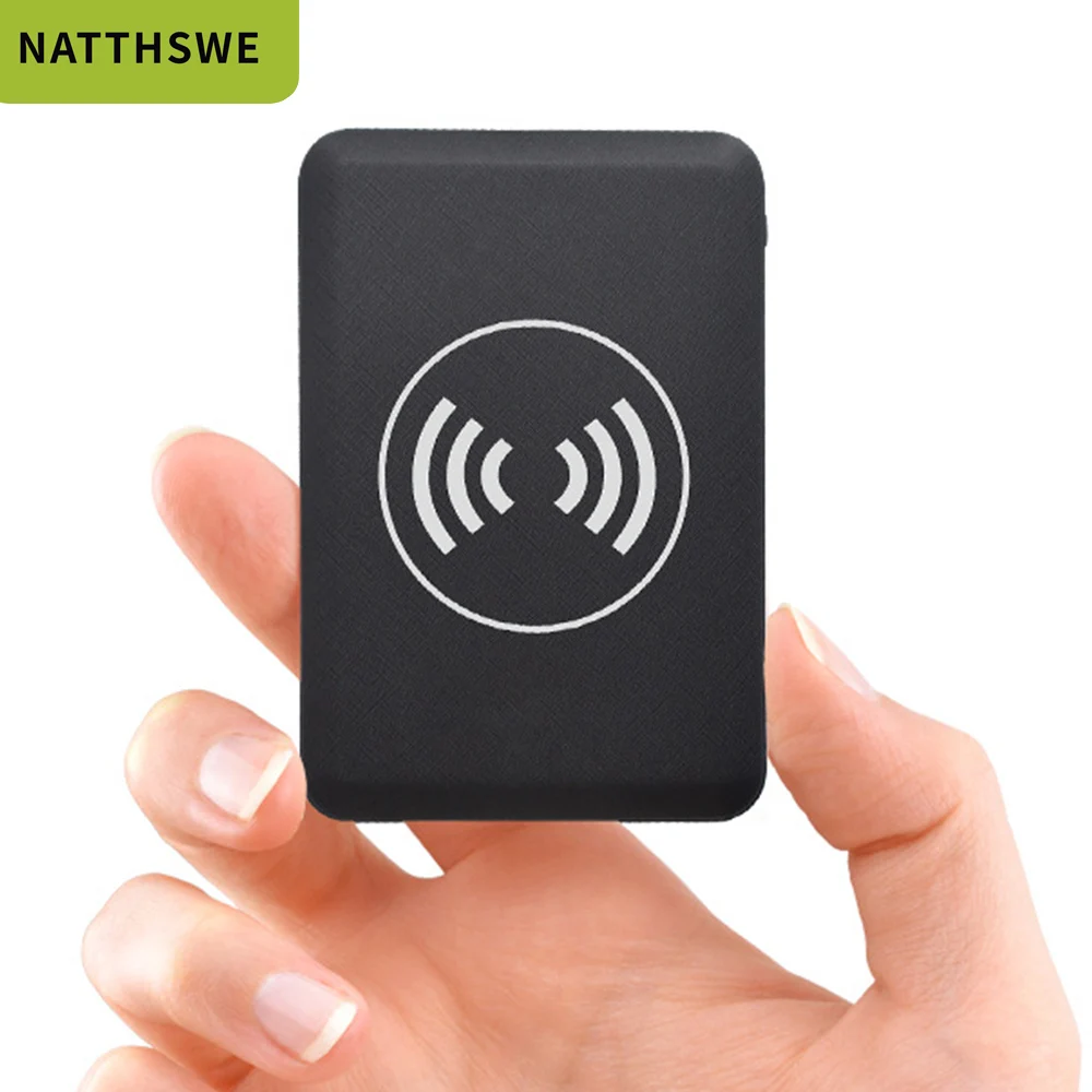 NATTHSWE ультра-тонкий беспроводной зарядный Мобильный Внешний аккумулятор 10000 мАч, портативный внешний мини-аккумулятор для iPhone