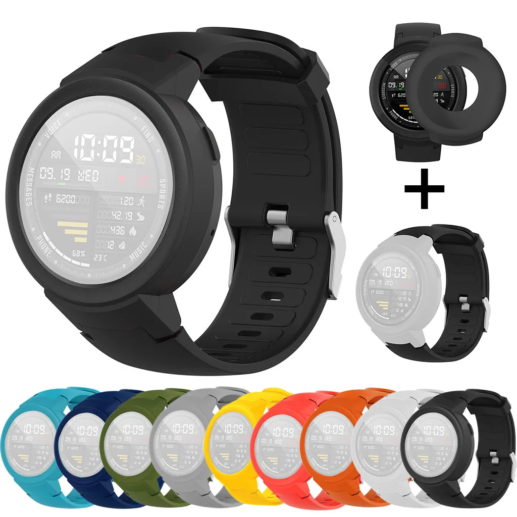 Ремешок силиконовый + защитный чехол из ТПУ для Huami Amazfit Verge Youth Watch сменные