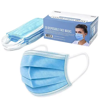 

Breathable 50PC Unisex Disposable Face Mask Industrial 3Ply Ear Loop washable Mask Running Cycling Mask Protection Face Mout#A