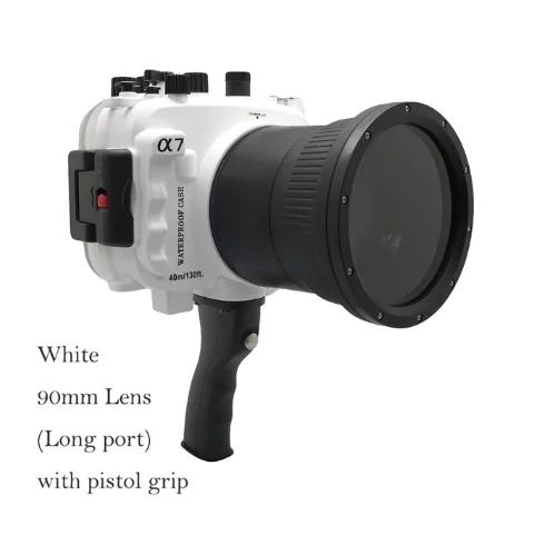 White Для sony A7III A7R3 A7RIII Водонепроницаемая защитная крышка корпуса камеры с объективом 90 мм электронная рукоятка для подводной камеры Case1pc - Цвет: White