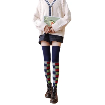 

Women's Stockings Color Grid Rabbit Wool Socks Over Knee Warm Cute Fashion Boot Cover Leg Protector Black Wool Socks