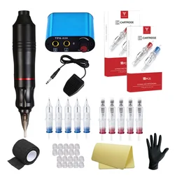 DragonHawk Tattoo Kit Cartridges Needles Tattoo At Home Rotary Pen Mini Tattoo Power Supply For Tattoo Master Makeup Machine Set