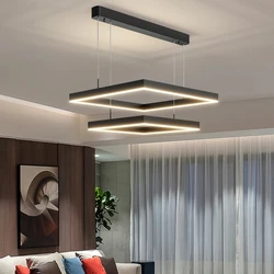 Plafonnier LED suspendu au design nordique simpliste, disponible en noir et en blanc, luminaire décoratif d'intérieur, idéal pour un salon ou une chambre à coucher 
