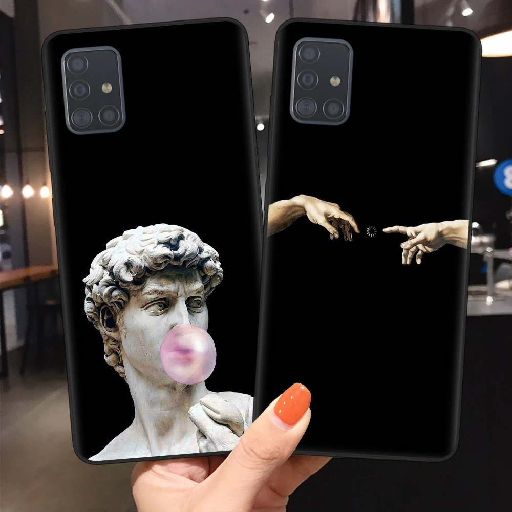 Роскошный чехол для Samsung A51 A71 S20 Ultra Plus A10 A20 A30 A40 A50 A70 телефона мультяшная статуя