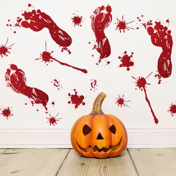 

20 PCS halloween window decals. Bloody hand prints foot prints shoe prints, plus plenty of blood splashes wall stickers