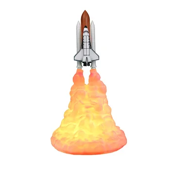 

Desk Lamp Ornament Gifts Illusion USB Rechargeable 1W Bedside Home Decoration 3D Print Rocket Table Led Night Light Durable