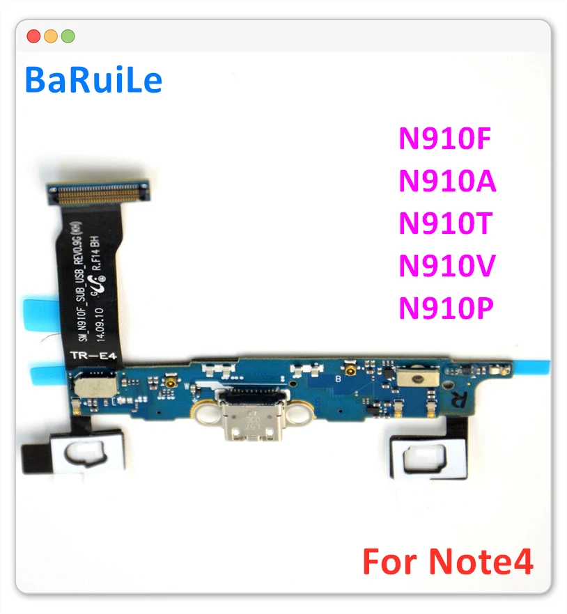 BaRuiLe 5pcs charger charging port flex cable For Samsung galaxy Note 4 Note4 N910F N910A N910T N910V N910P USB dock connector | Мобильные