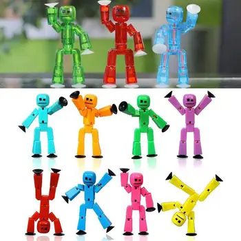 

1pcs Creative Sucker Small Robot Toy Deformable Robot Action Figure Suction Cup Decompression Trickery Toy For Kids Random Color