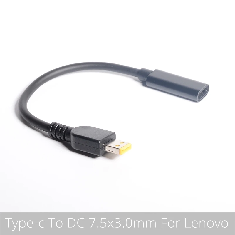 Laptop Power Supply Adapter Cable USB Type-C Female To Square Tip Male Plug Converter For Lenovo Thinkpad C Cord | Компьютеры и офис