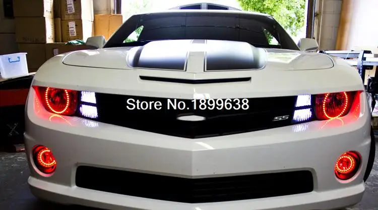 Для ford mustang 2010 2011 2012 светодиодный периметр кольца Фар halo многоцветный RGB ангел демон глаза