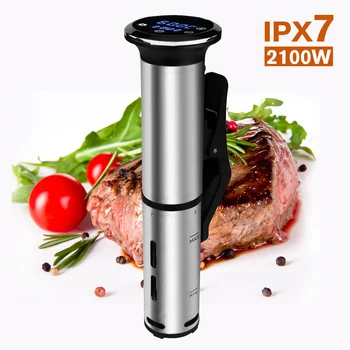 

Vacuum Slow Sous Vide Food Cooker 2100W Stainless Steel LED Immersion Circulator Waterproof IPX7 Accurate Temperature Timer