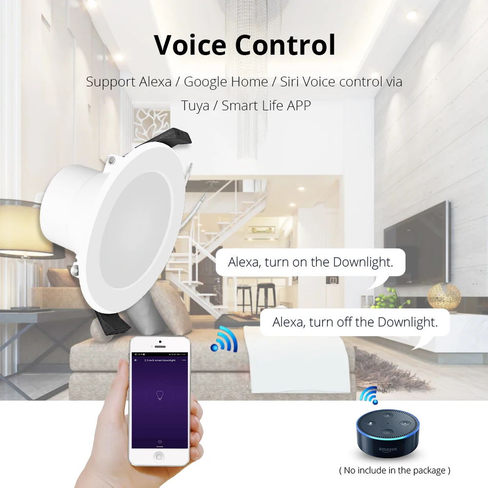 Zemismart Homekit WiFi Smart LED Downlight 4 Inch 9W 15W Round Ceiling Lamp RGBC