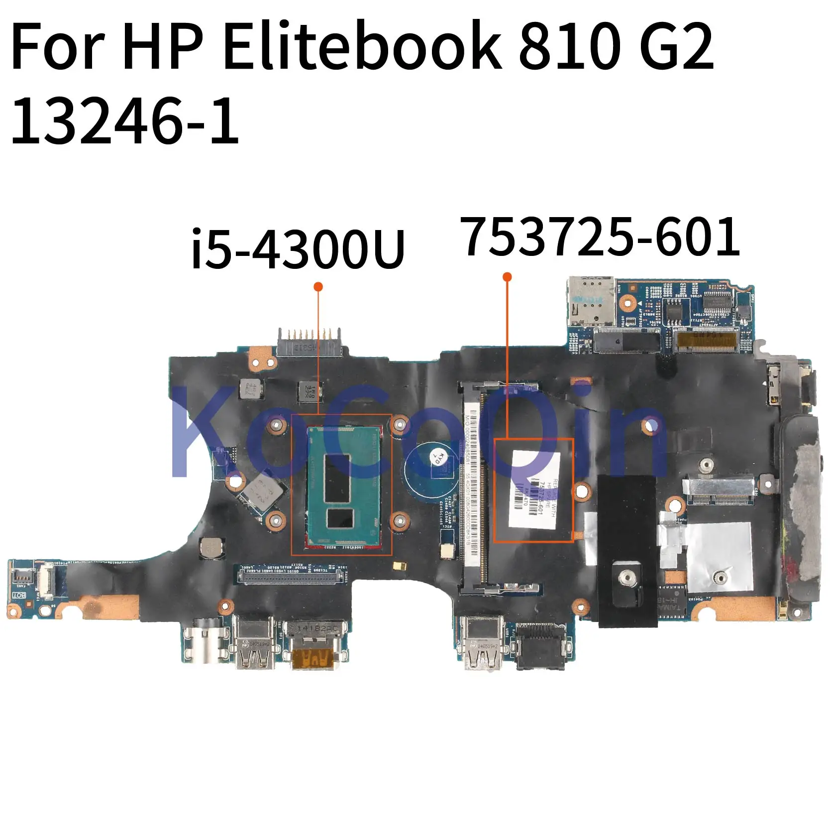 Материнская плата для ноутбука HP Elitebook 810 G2 Core SR1ED I5-4300U материнская 753725-601 13246-1 488.40x3.