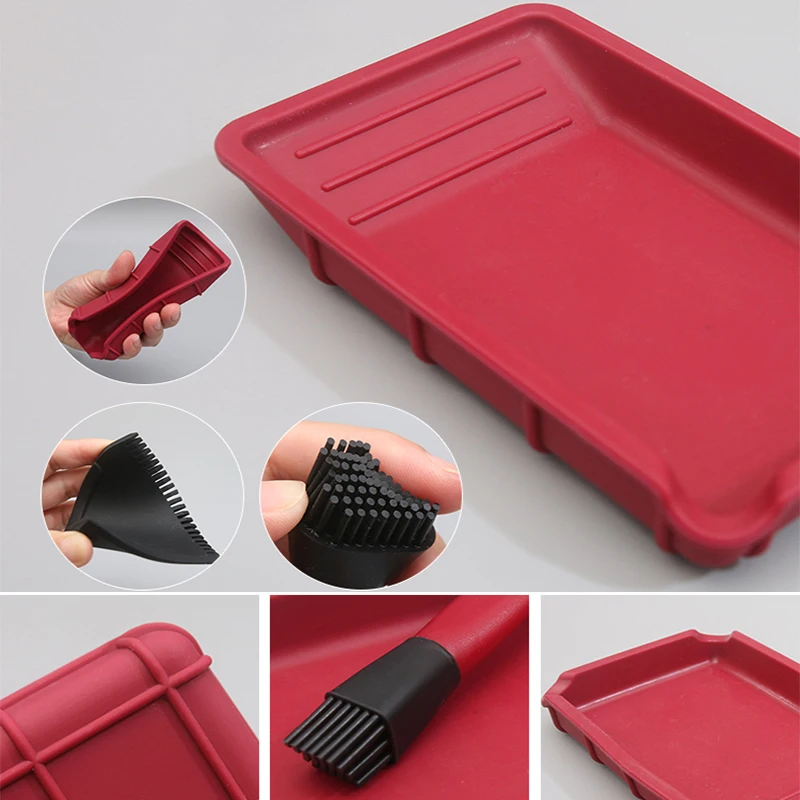£14.45 4pcSet Woodworking Silicone Brush Tool Kit Washfree Glue Brush Soft