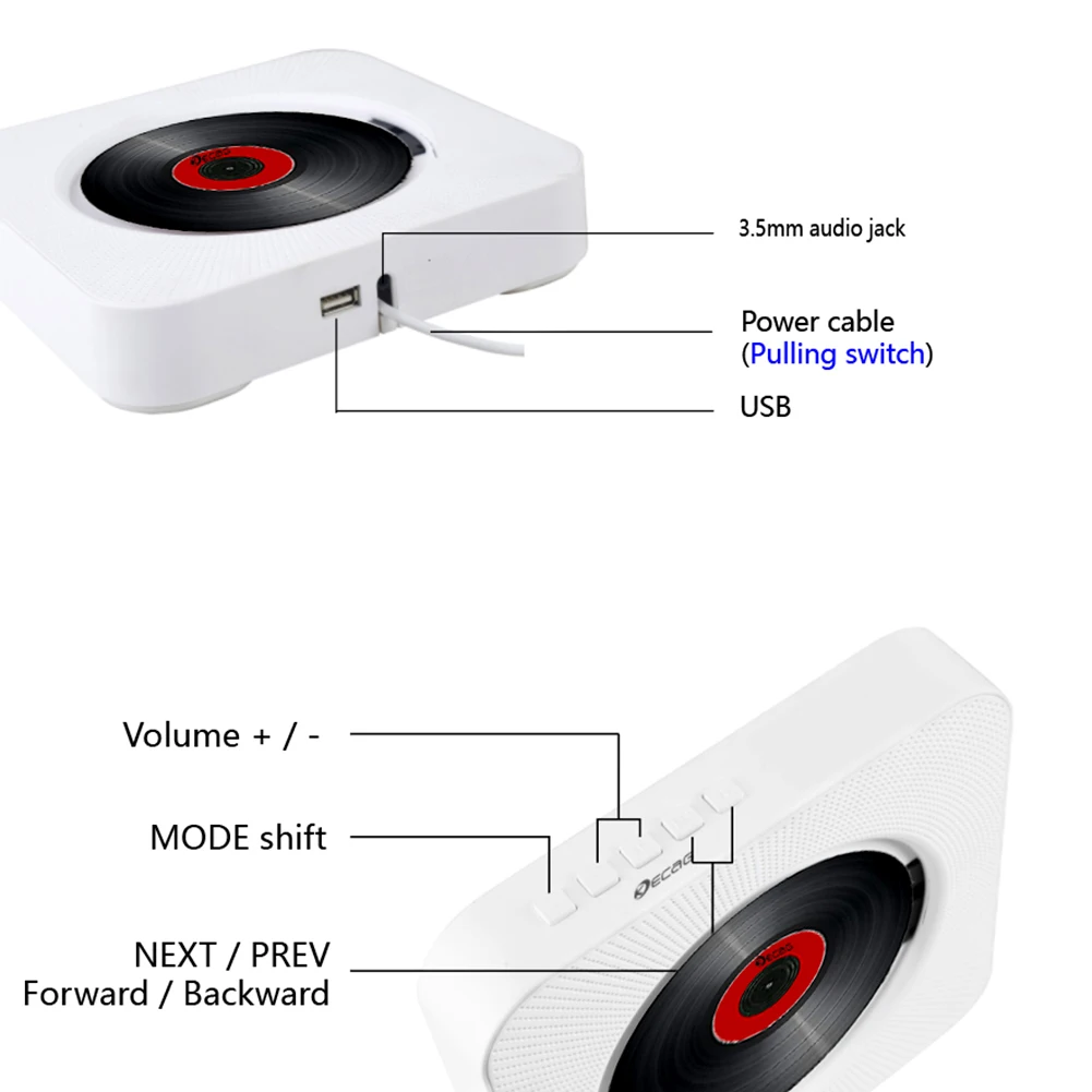 ЕС Plug настенный дородовой обучение английский FM радио Bluetooth CD плеер поддержка CD/CD-R