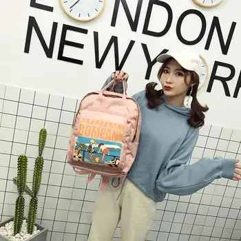

Cartoon Double Zipper Hiking Camping Harajuku Outdoor Bags Backpacks School Bag Girls Oxford Waterproof
