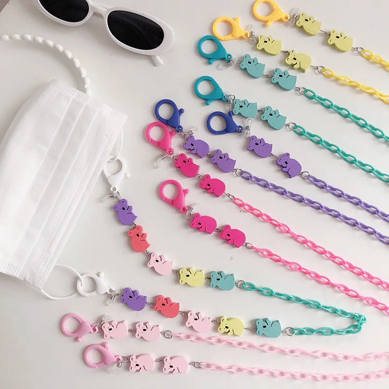 

New Creative Candy Color Cartoon Koala Mask Chain Lanyard Glasses Chain Simple Mask Chain Lanyard Glasses Chain 2022