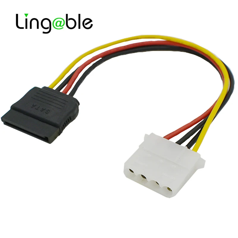Lingable SATA 15pin гнездо к Molex 4P жесткий диск удлинитель питания кабель для HDD SSD силовые
