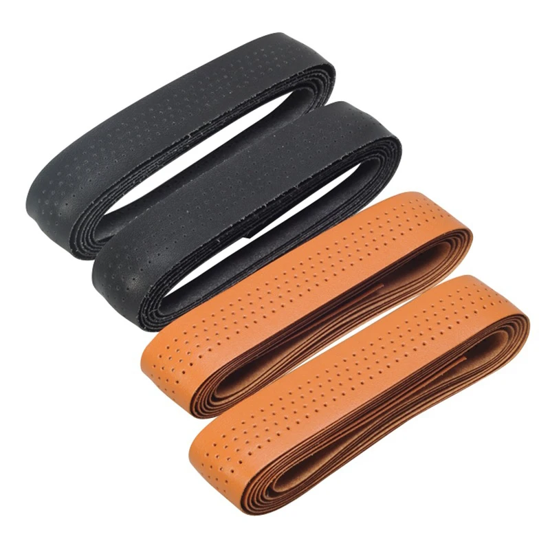 HSSEE Microfiber Reinforced Leather Handlebar Strap Retro Handlebar Strap Racket Strap Easy to Clean Bicycle Accessories