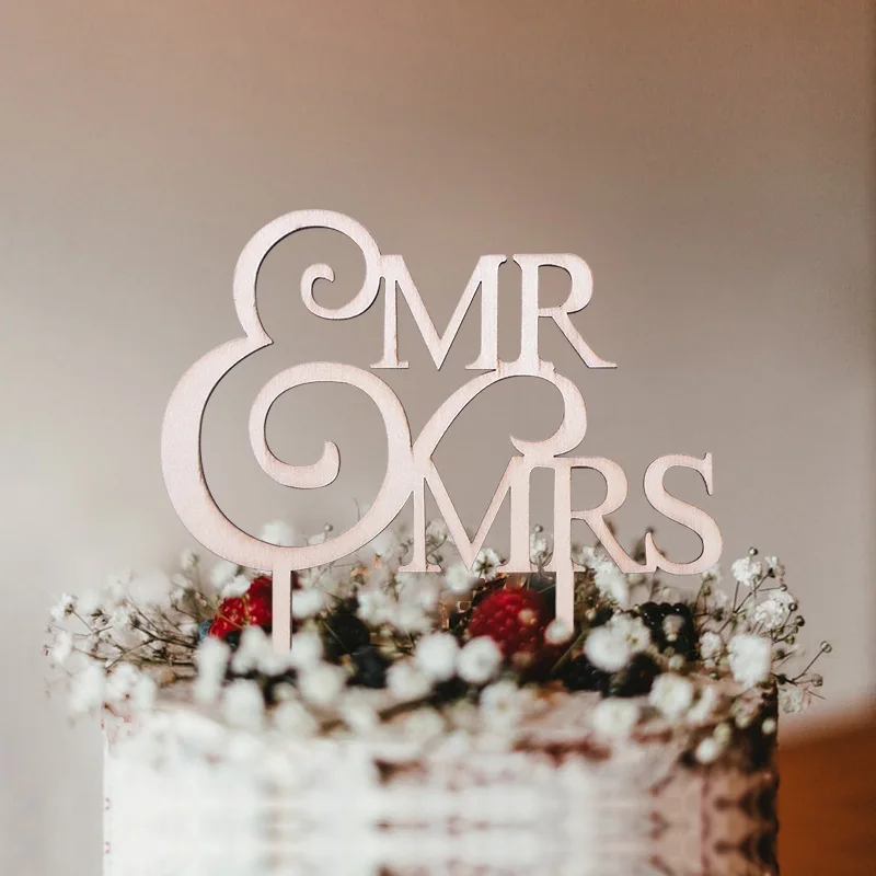1 шт. свадебный торт Топпер Дерево Mr& Mrs просто декоративные фигурки Жених невесты DIY украшения для свадебного торта помолвка вечерние принадлежности