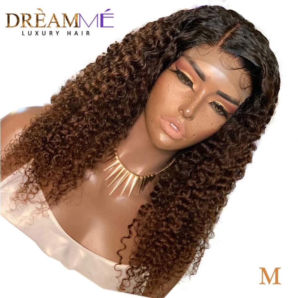 

1B/30 Ombre Colored Human Hair Curly Wigs For Women Deep Part 13X6 Lace Front Wig Braided 150% Density Remy Brazilian Wigs M