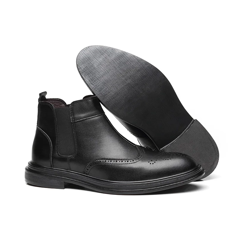 Black flats Misalwa; коллекция года; стильные ботинки «Челси»; мужские Ботильоны черного цвета с плоским носком; Свадебные вечерние винтажные модельные туфли; мужские ботинки на заказ - Цвет: Black flats