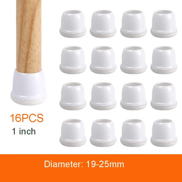 Transparent Table Chair Leg Protectors Caps Round Square for Furniture Foot Legs Cover Floor Protector with Wrapped Felt Bottom Fit leg DIA 19-25mm