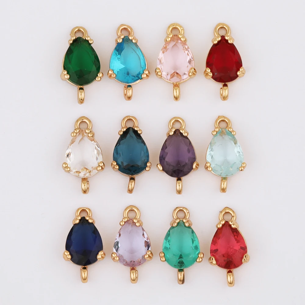 

WHSOK 50Pcs 7*13MM DIY Making/Jewelry Accessories/Crystal Charms/Connector/Oval Waterdrop Shape/Jewelry Findings & Components