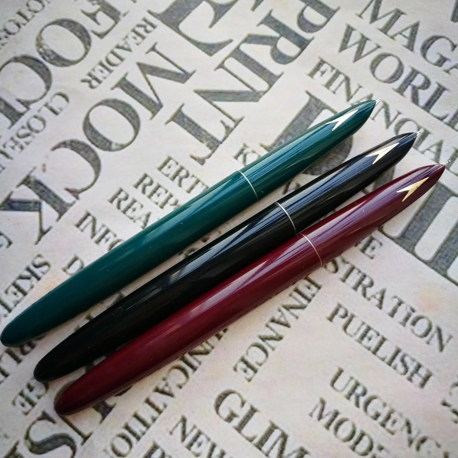 

3pcs Early HERO Pens 329-2 Fountain Pen Arrow Embed Vintage Pen Fine Hooded Nib