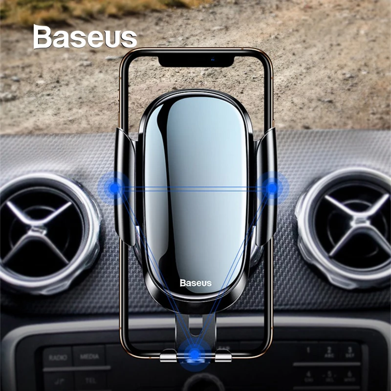 

Baseus Gravity Car Phone Holder Bracket For Iphone XS XR Samsung Mobile Phone Round Air Outlet Mount Stand Auto Phone Support