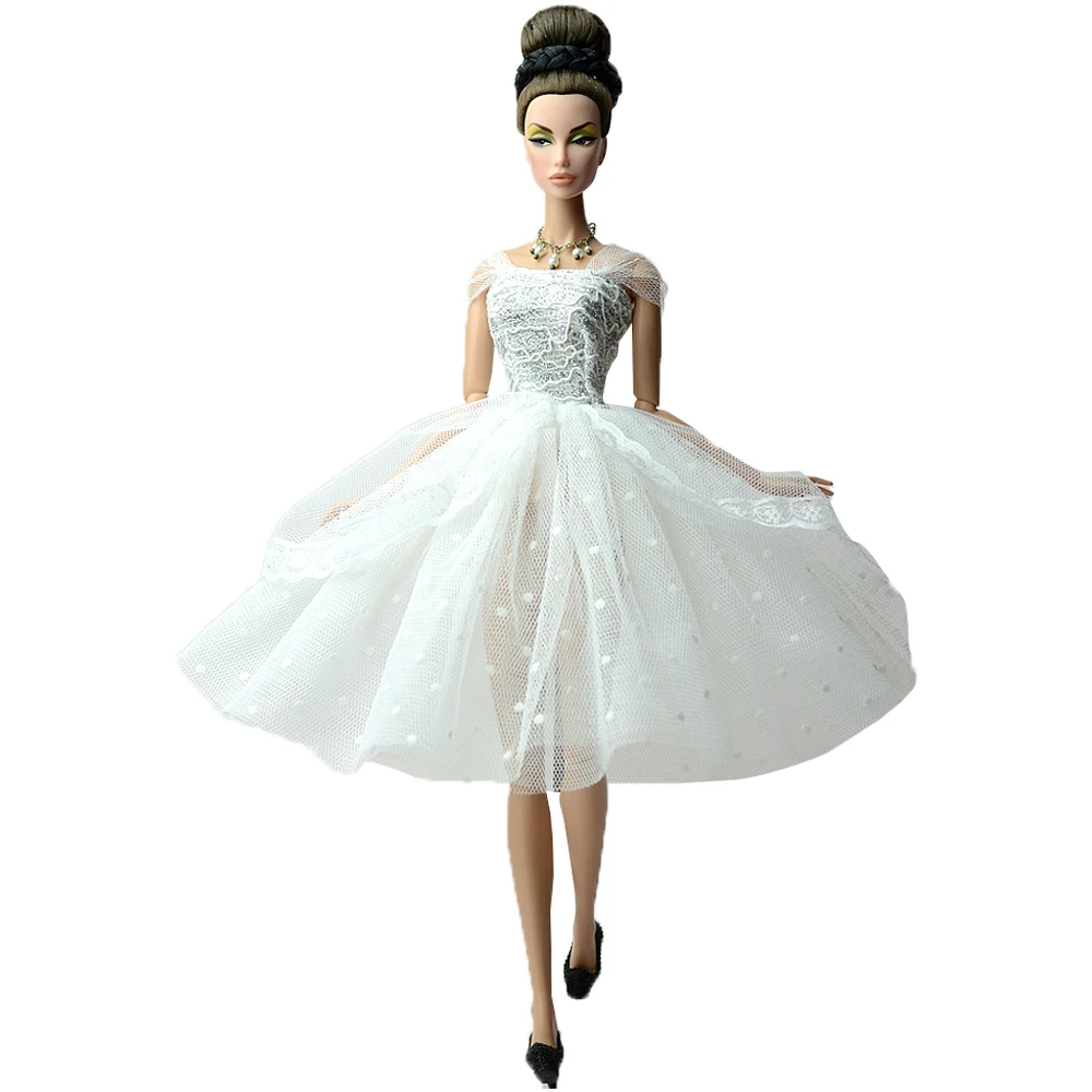 

NK 1 Set 30CM Princess White Wedding Dress For Barbie Doll Noble Elegant Fashion Party Clothes Accessories Child Girl Gift Toy
