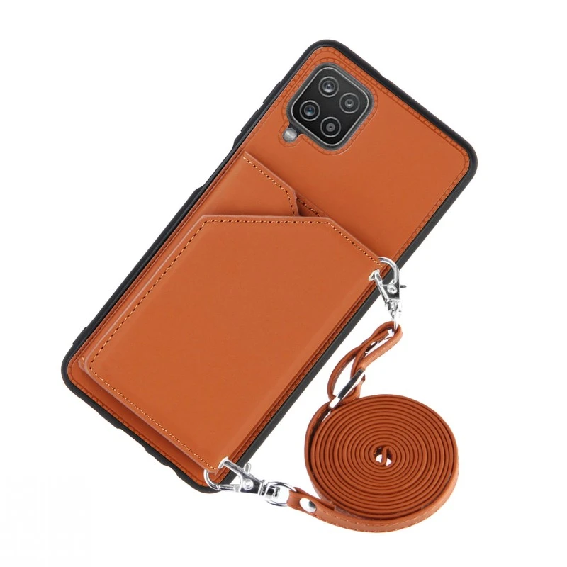 Strap Card Case for Samsung Galaxy A12 A32 A02S A52 A72 M51 A51 A71 A31 A21S Wallet Shockproof Leather Necklace Crossbody Cover cute samsung cases