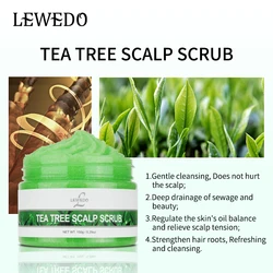 LEWEDO Head Scalp Massage Scrub Shampoo Hair Washing Exfoliating Creams Shower Bathing SPA Tea Tree Scrubs Creams Hair Care 150g