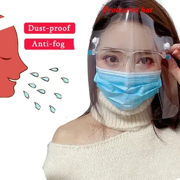 

1p Flip-Up High-definition Transparent Protective Cap Anti-Saliva Splash Summer Anti-droplet Mask Face Windproof Adult Visor Hat