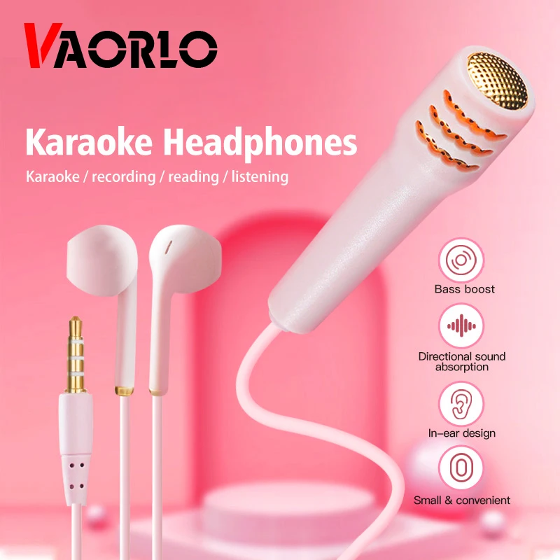 Handheld Microphone Mini Karaoke Mic With Earphone Portable
