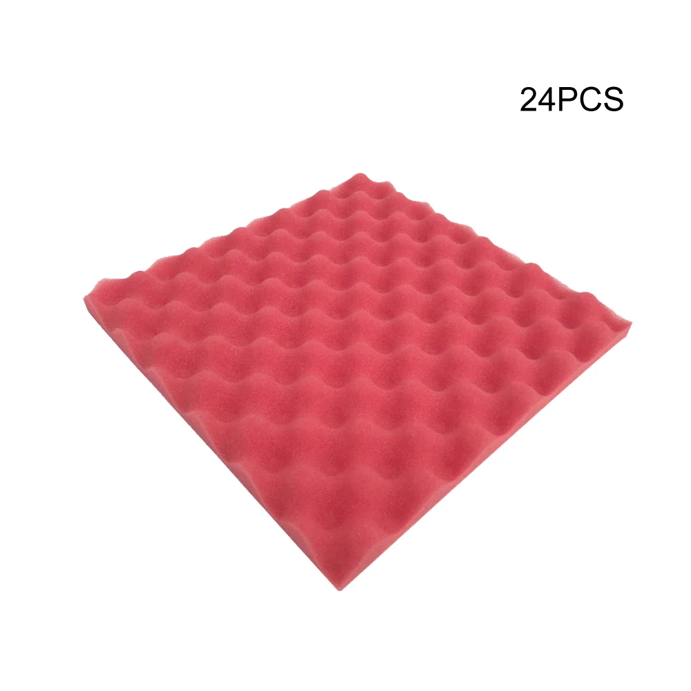 24pcs 300*300*20mm soundproof foam Recording Studio Acoustic Foam Soundproof Absorption Treatment Panel Tile Wedge Foam - Цвет: red