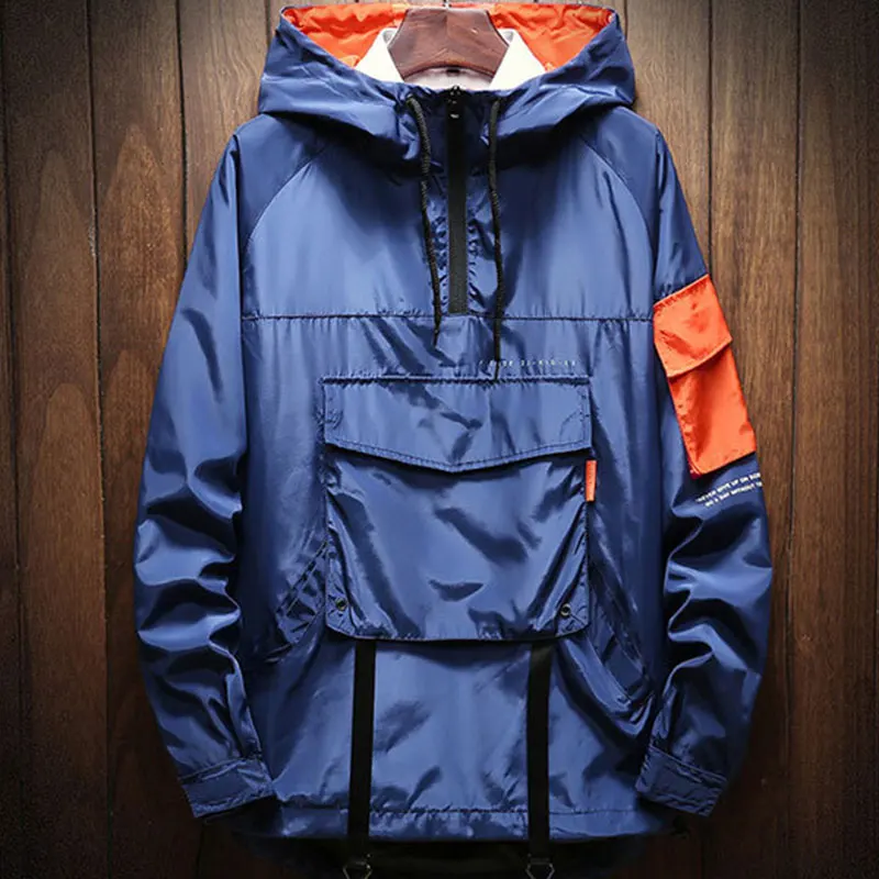 Новая модная мужская куртка с капюшоном Pizex Windbreak Повседневная Толстовка с капюшоном свободные и удобные топы в стиле хип-хоп