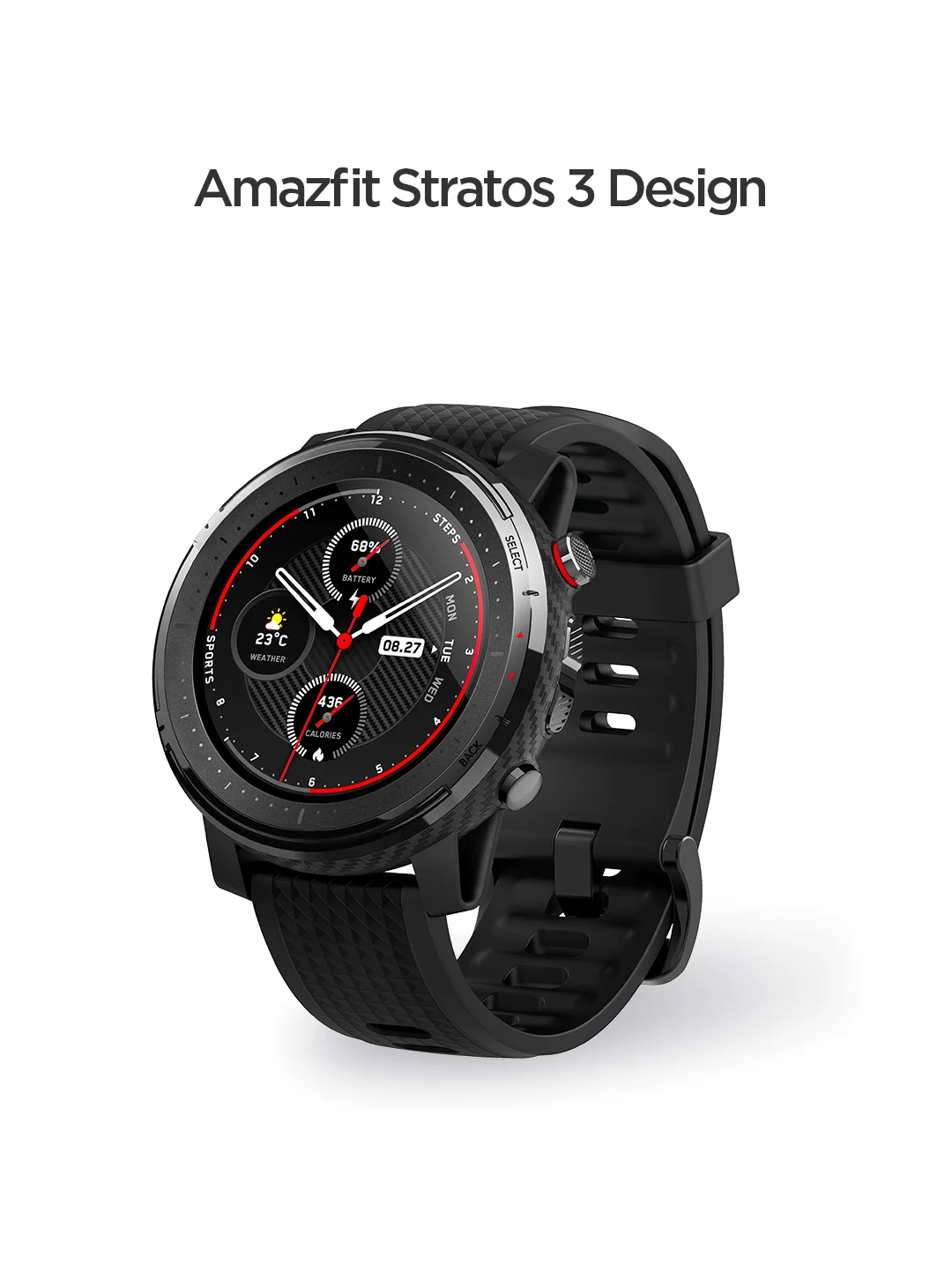 Глобальная версия Amazfit Stratos 3, gps, умные часы, 5 АТМ, Bluetooth, музыкальный пульсометр, двойной режим, 14 дней, аккумулятор, 1,34 дюйма, для IOS и Android