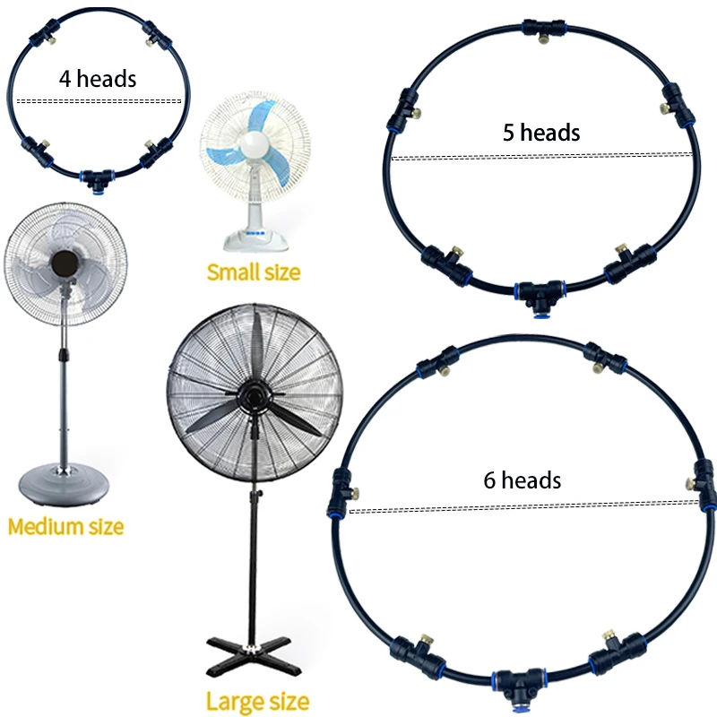 

3M/6M/10M Auto Misting Fan Mist Line Kit For Summer Cooling Patio Breeze With Brass Nozzle Plastic Adapter Fog Spray System