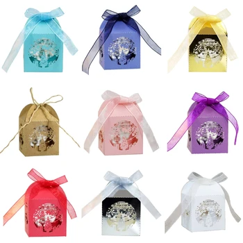 

100pcs Christmas Snowflake Hollow Favor Gift Candy Box Storage Wedding Party